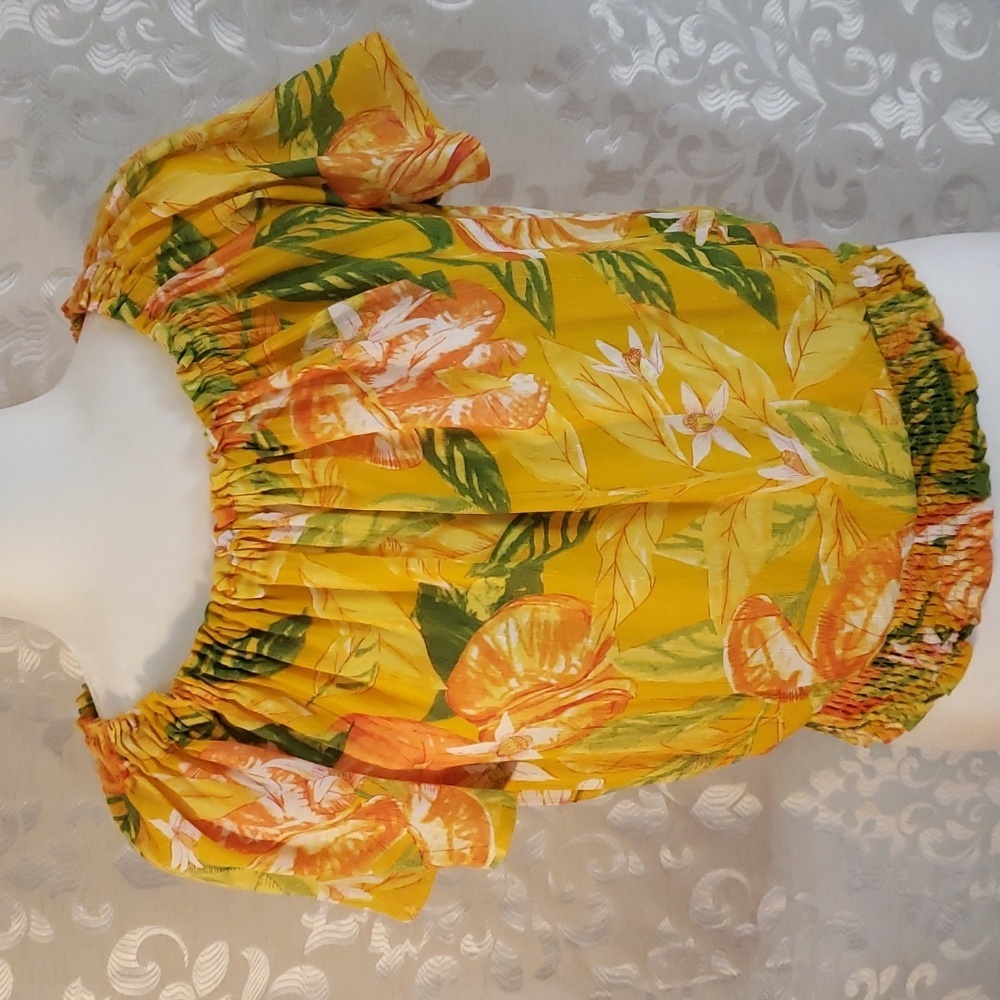 Rachel Rachel Roy Citrus Print Flutter Sleeve Top